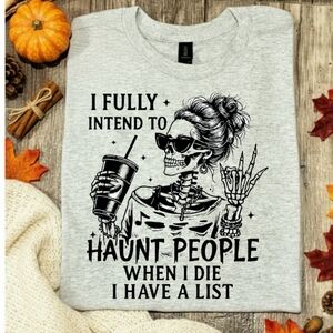 Funny shirt Haunt People Skeleton Skull coffee humor popular cute trending